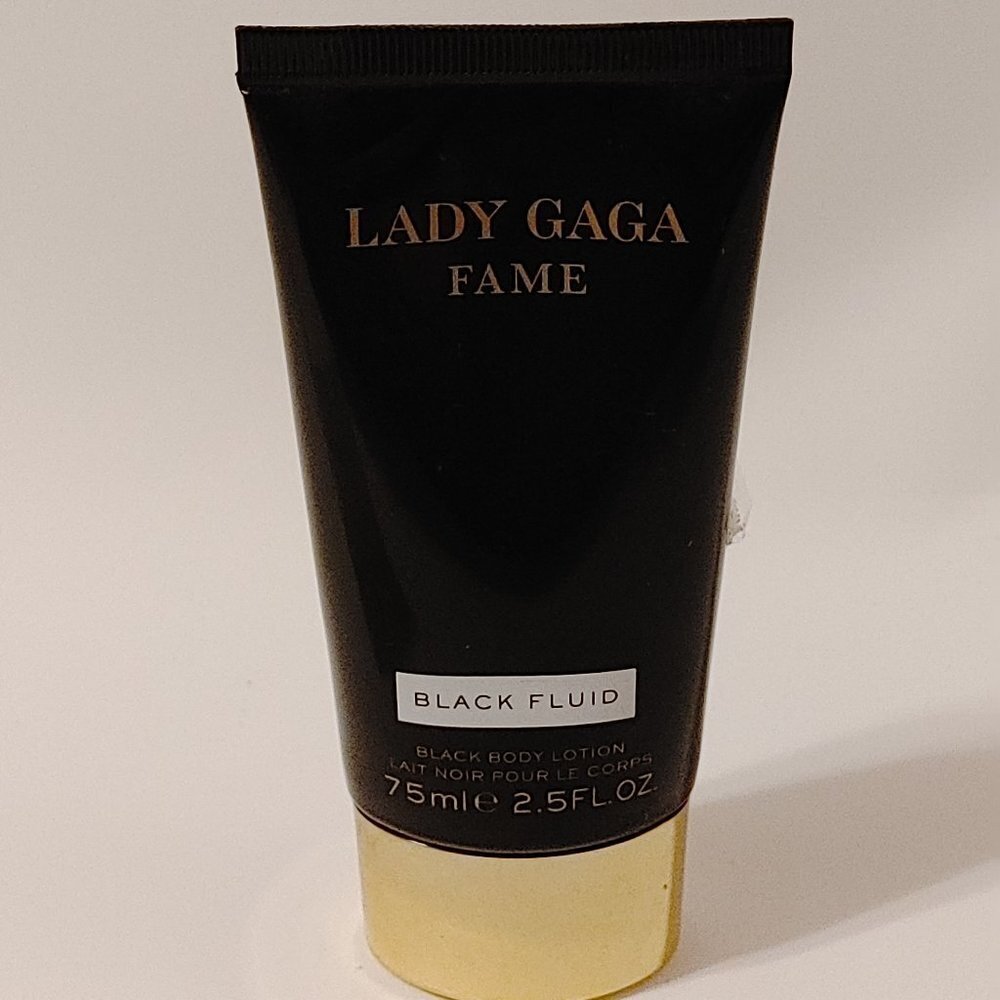 Rare LADY GAGA Fame Black Fluid Lotion 75ml / 2.5 fl oz Half full DISCONTINUED